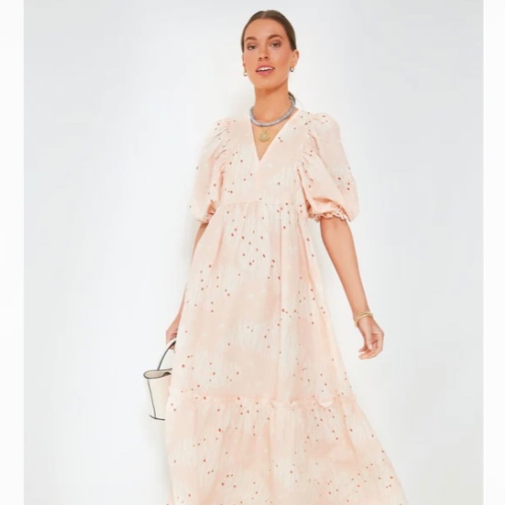 Hunter Bell Abstract Coral Palmer Dress